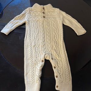 Baby Gap Beige Cable Knit Romper 6-12 M